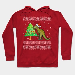 T-Rex Christmas Ugly Christmas Dinosaur Christmas Hoodie